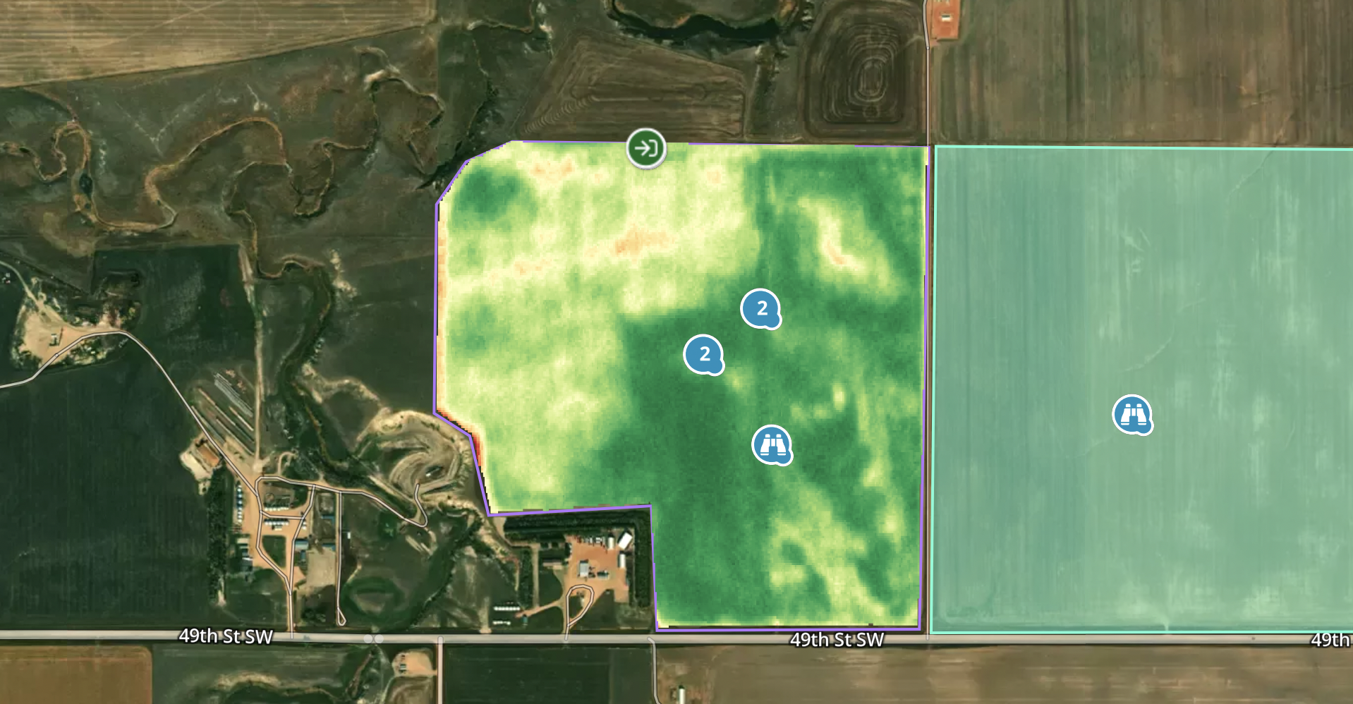 Photo of a nice field that could be anywhere with NDVI imagery.